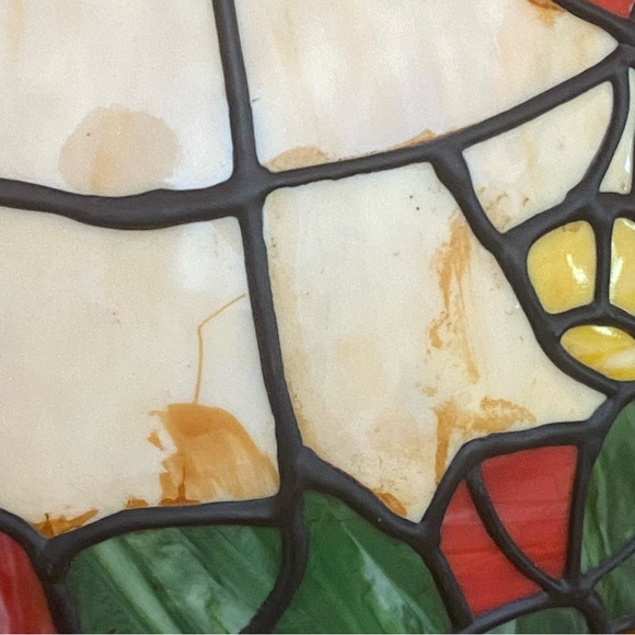 Vintage Tiffany Style Stained Plastic Light Shade Butterflies Shade Only -Read - Picture 13 of 16